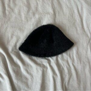 Urban Outfitters Black Fuzzy Hat
